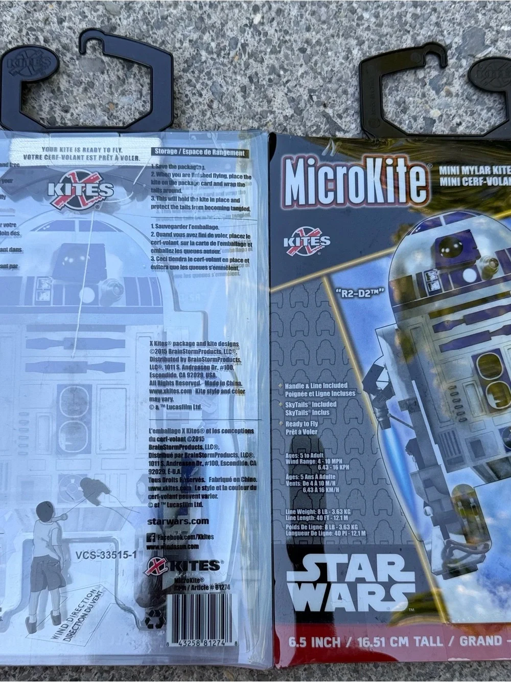 4 Star Wars Mylar Kites - BB-8, R2-D2, Millennium Falcon, X-wing Fighter